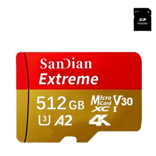新品・送料無料 512GB 2個セット マイクロSDカード SD赤オレンジ(PC周辺機器)