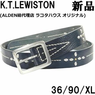 ハリウッドトレーディングカンパニー(HTC)の【ALDEN代理店】KTルイストン スタッズレザーベルト36/90XL黒ブラック(ベルト)