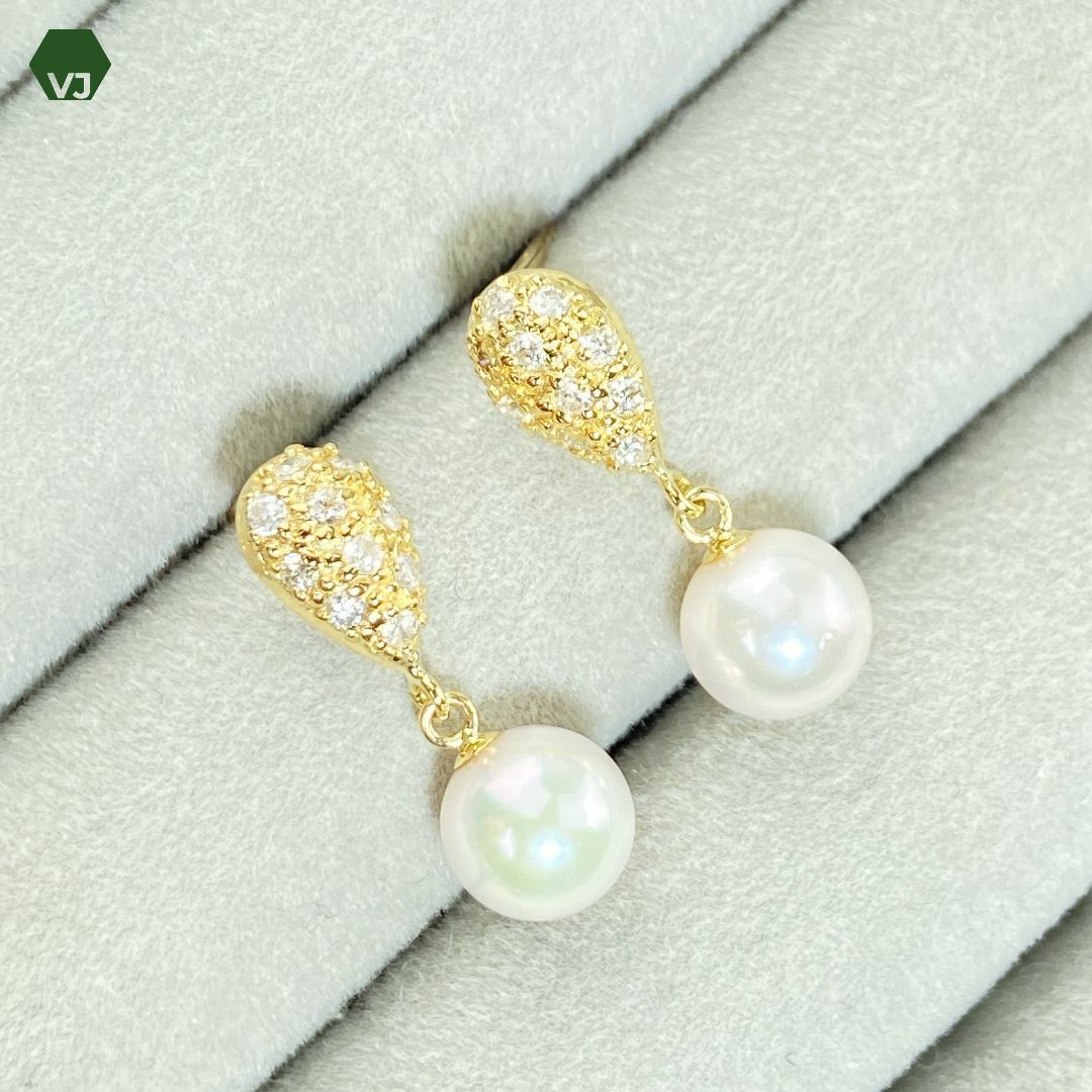 27-23】パール ダイヤモンド ピアス D0.2ct 27-23】パール ダイヤモンド ピアス D0.2ct