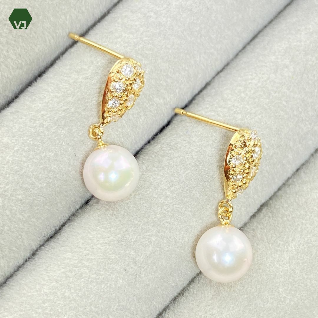 27-23】パール ダイヤモンド ピアス D0.2ct アクセサリー 27-23】パール ダイヤモンド ピアス D0.2ct アクセサリー