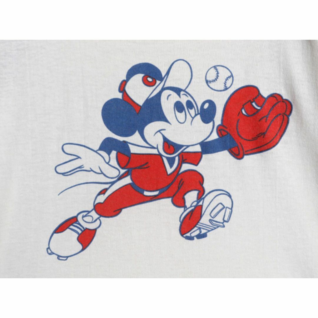 80s USA製 ミッキー プリント ベースボール Tシャツ メンズ 80s USA製 ミッキー プリント ベースボール Tシャツ メンズ