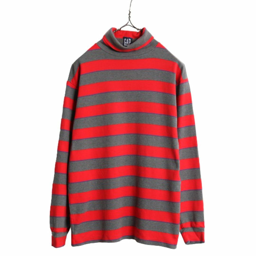 90s USA製 OLD GAP ボーダー タートルネック 長袖 Tシャツ 90s USA製 OLD GAP ボーダー タートルネック 長袖 Tシャツ