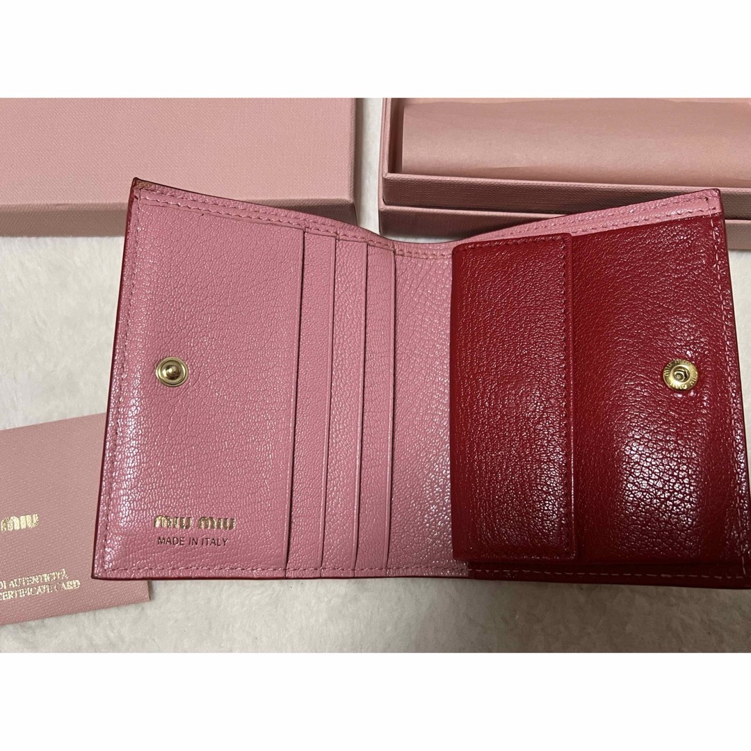MIU MIU - MIUMIU マドラスレザー財布 二つ折り ラブレターの MIU MIU - MIUMIU マドラスレザー財布 二つ折り ラブレターの
