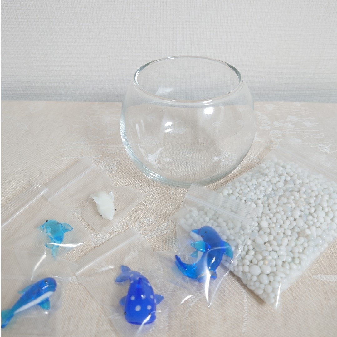 ミニチュア ガラス細工 海のいきものセットの通販 by すずめ's ミニチュア ガラス細工 海のいきものセットの通販 by すずめ's
