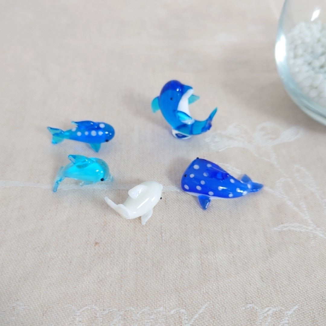 ミニチュア ガラス細工 海のいきものセットの通販 by すずめ's ミニチュア ガラス細工 海のいきものセットの通販 by すずめ's