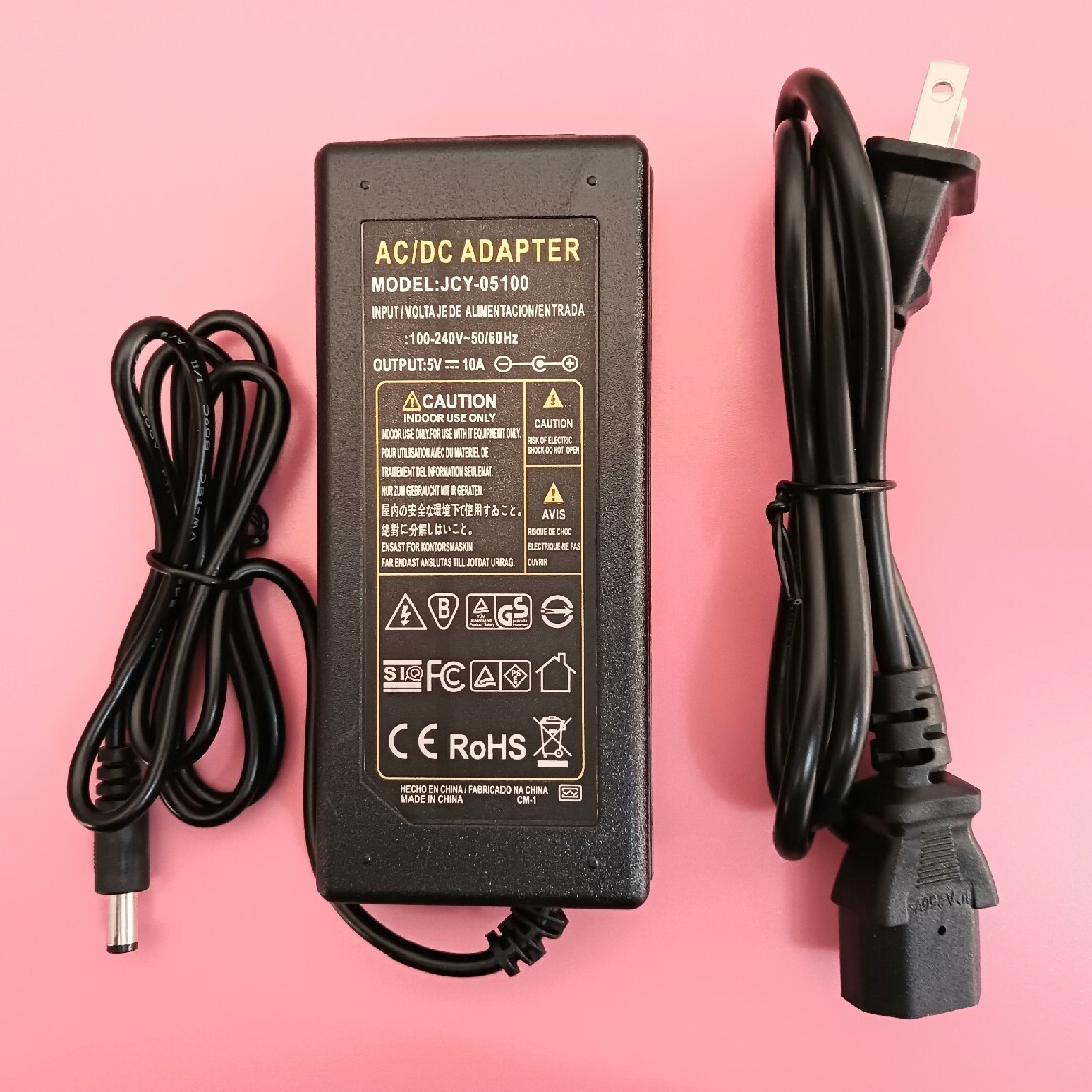 AC-DC電源アダプター 5V 10A 電子工作 スマホ/家電/カメラの生活家電(変圧器/アダプター)の商品写真
