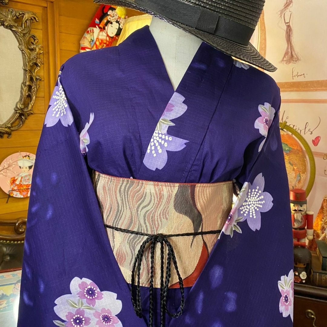 和洋折衷 浴衣 リメイク ワンピース ドレス 帯サッシュベルト 和洋折衷 浴衣 リメイク ワンピース ドレス 帯サッシュベルト