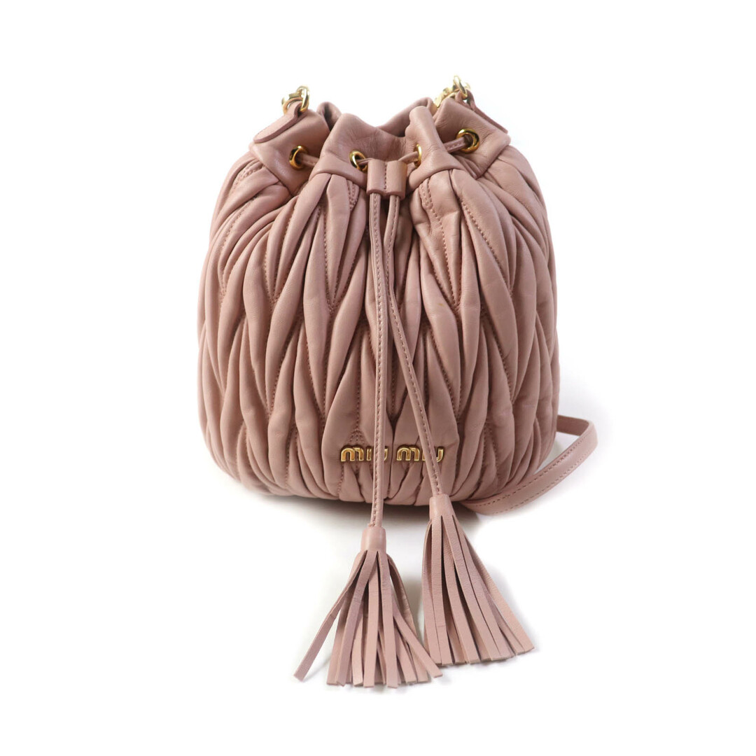 MIU MIU - 美品★MIUMIU ミュウミュウ 5BE014 ロゴ金具付 レザー バケットバッグ/ショルダーバッグ ORCHIDEA 保存袋付き レディース