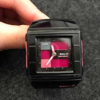 ベビージー(Baby-G)のCASIO  Baby-G 黒×ピンク WR10BAR(腕時計)