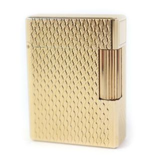 デュポン(DUPONT)の外装美品★Dupont デュポン ライン1 ショート スクエア型 ローラー式 ガスライター ゴールド フランス製 メンズ 着火不可(タバコグッズ)