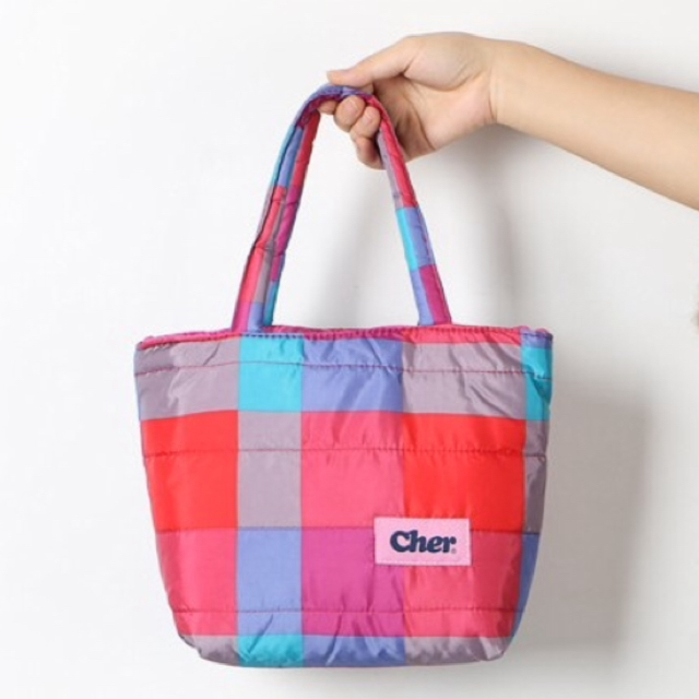 Cher(シェル)の雑誌 付録 cher（シェル）チェック柄ふわもこ トートバッグ レディースのバッグ(トートバッグ)の商品写真