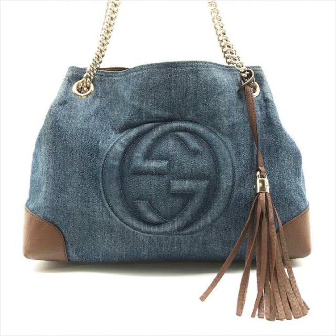 GUCCI - 良品 GUCCI グッチ ソーホー デニム レザー フリンジ GUCCI - 良品 GUCCI グッチ ソーホー デニム レザー フリンジ