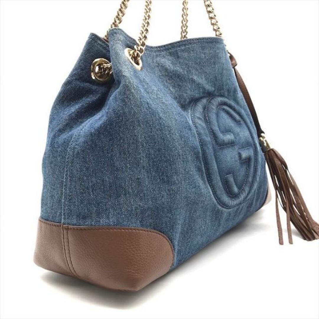 GUCCI - 良品 GUCCI グッチ ソーホー デニム レザー フリンジ GUCCI - 良品 GUCCI グッチ ソーホー デニム レザー フリンジ