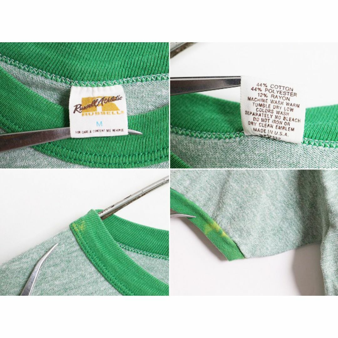 70s 80s USA製 ラッセル 3段 カレッジ プリント リンガー T 70s 80s USA製 ラッセル 3段 カレッジ プリント リンガー T
