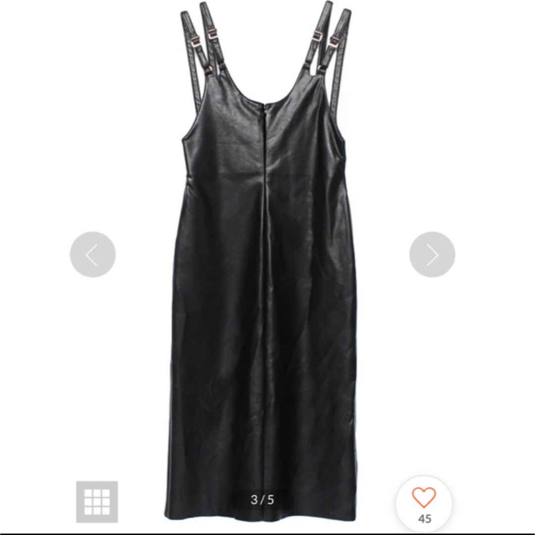 eimy istoire - eimy 美品 フェイクレザーサロペットワンピース eimy istoire - eimy 美品 フェイクレザーサロペットワンピース