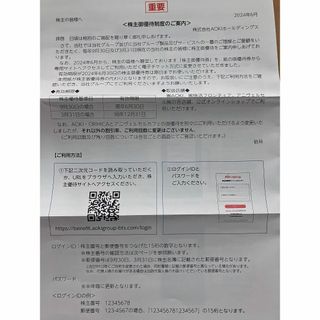 AOKI　アオキ　株主優待　匿名発送(ショッピング)