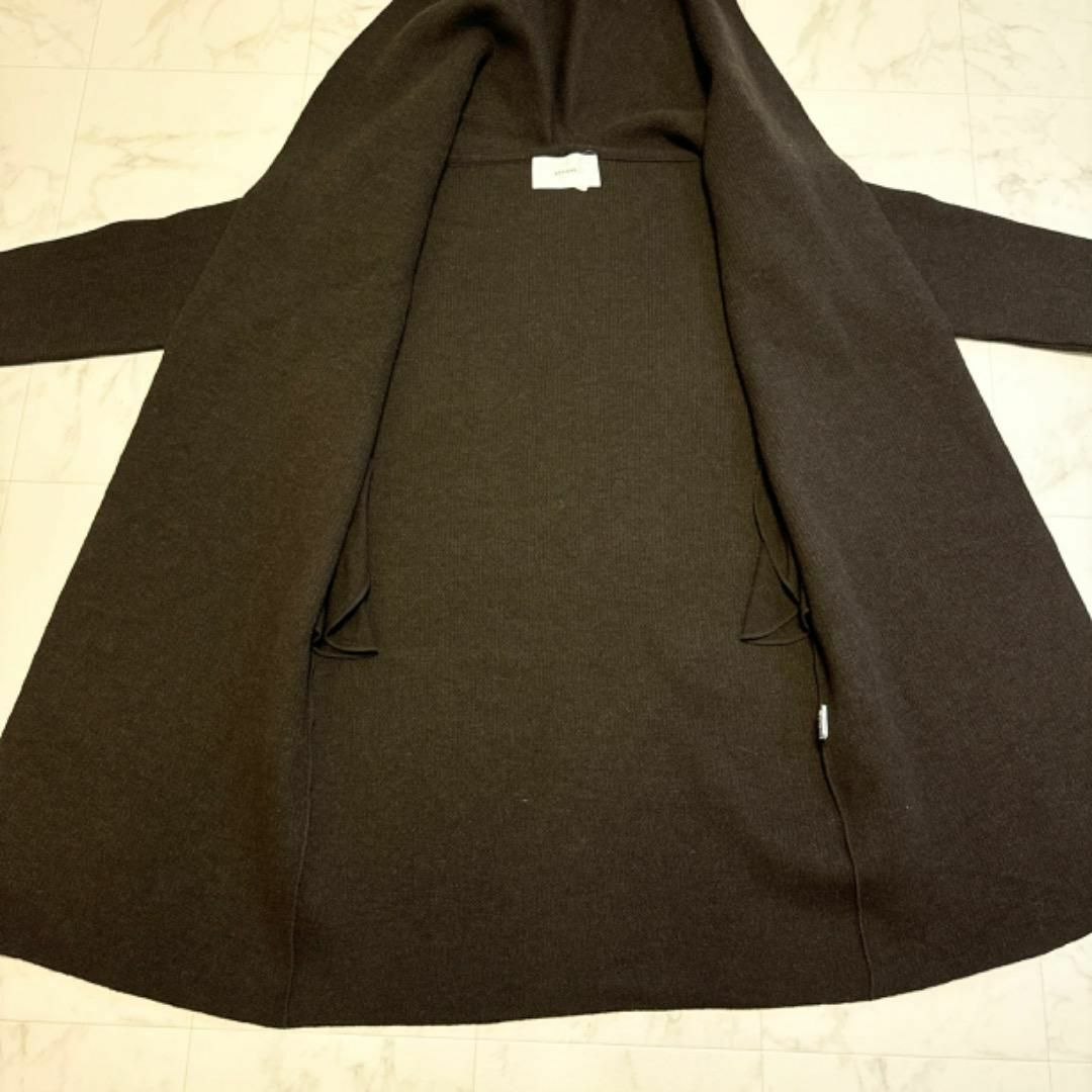 ADAWAS KNIT GAWN ウール ニット ガウン ダークブラウン ADAWAS KNIT GAWN ウール ニット ガウン ダークブラウン