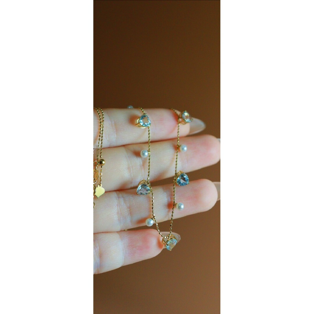 アクアマリンパールネックレスk18 アクセサリー アクアマリンパールネックレスk18 アクセサリー