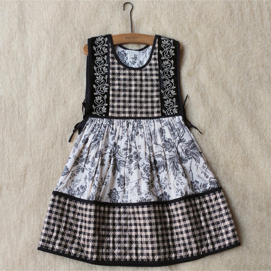 bonjour 目盛り diary】エプロンドレス 4Y bonjour 目盛り diary】エプロンドレス 4Y