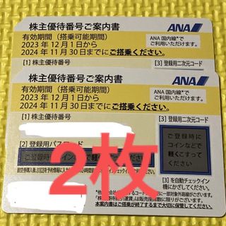 エーエヌエー(ゼンニッポンクウユ)(ANA(全日本空輸))のANA 株主優待券 2枚 セット 全日空 割引券 引換券(航空券)