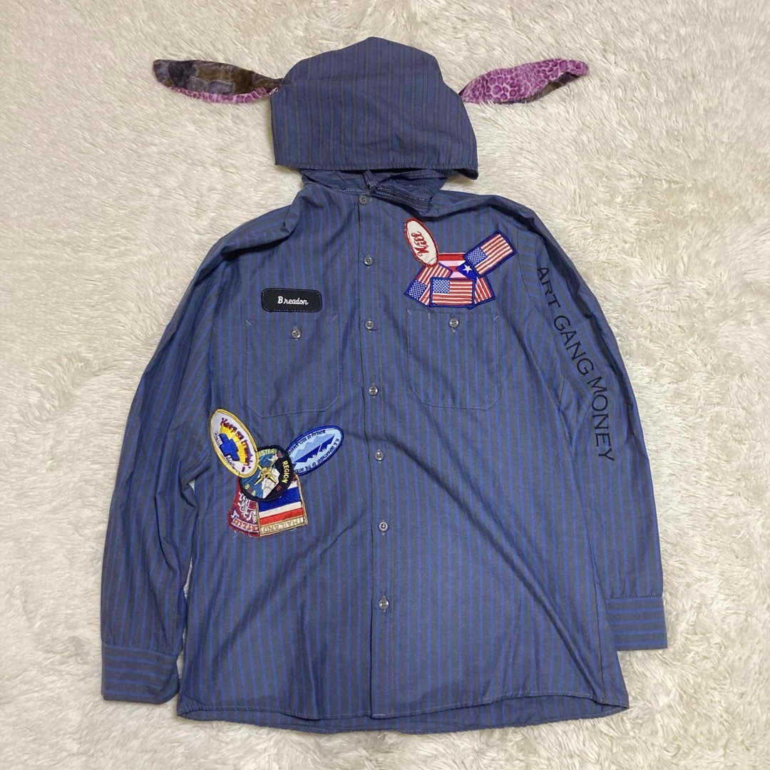 未使用 スコロクト ART PATCHED HOODED SHIRT シャツ 未使用 スコロクト ART PATCHED HOODED SHIRT シャツ