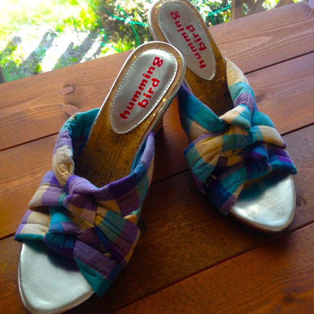 夏 つっかけ＆ネックレス blue レディースの靴/シューズ(サンダル)の商品写真