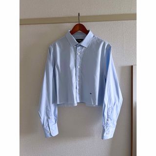 homme girls cropped shirt L blue(シャツ/ブラウス(長袖/七分))