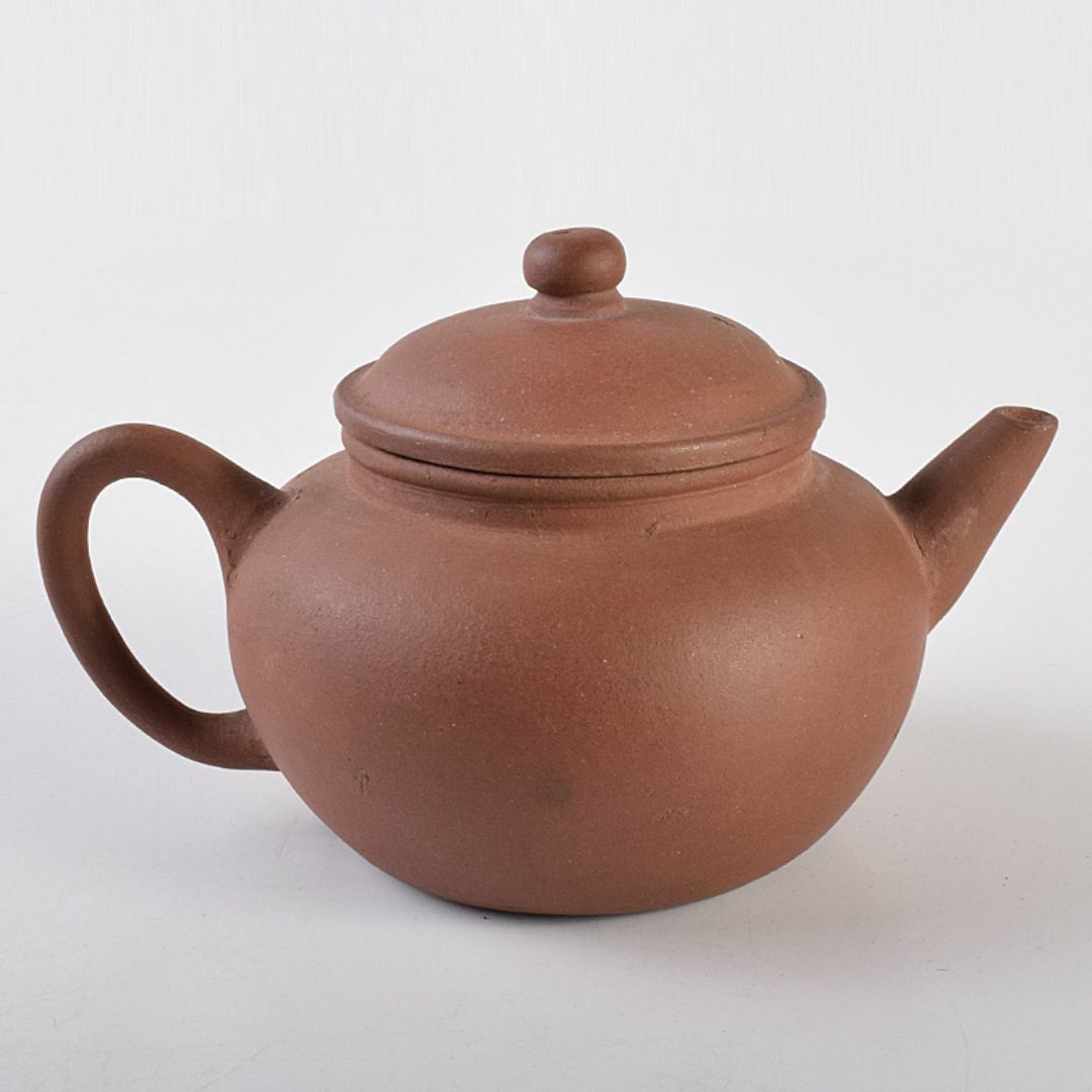 中国　花間伴咏月下侶吟　紫砂　朱泥　急須　茶壷　M　R7654