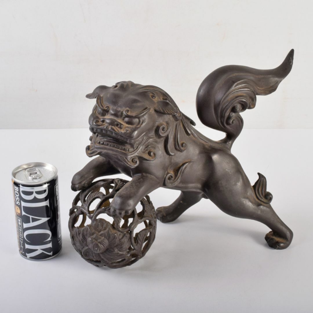 24072円 中国 古銅宣徳銅 玉乗り獅子 置物 重さ約5.28㎏ G 24072円 中国 古銅宣徳銅 玉乗り獅子 置物 重さ約5.28㎏ G