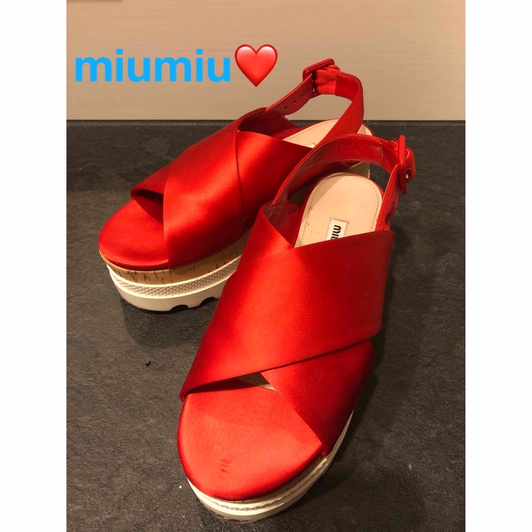 miumiu ミュウミュウ サテンクロス厚底サンダル 23cm miumiu ミュウミュウ サテンクロス厚底サンダル 23cm