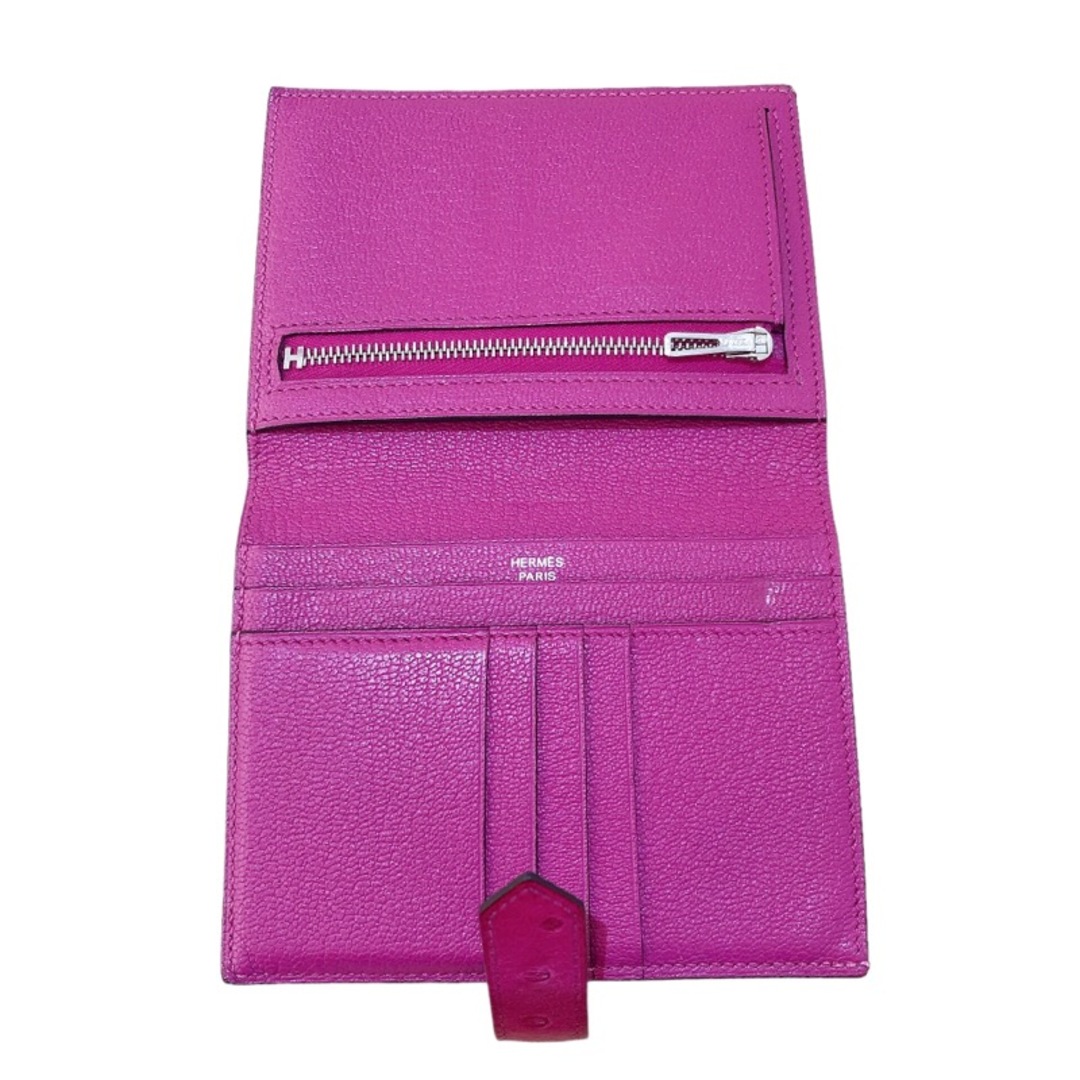 入手困難】HERMES エルメス べアンコンパクト パープル 紫 折財布 入手困難】HERMES エルメス べアンコンパクト パープル 紫 折財布
