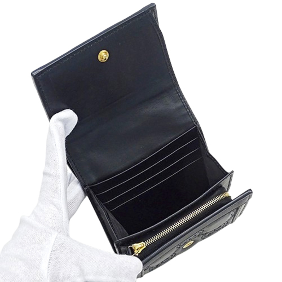 中古☆GUCCIグッチ 二つ折り財布マイクログッチ黒GG型押しロゴ 中古☆GUCCIグッチ 二つ折り財布マイクログッチ黒GG型押しロゴ