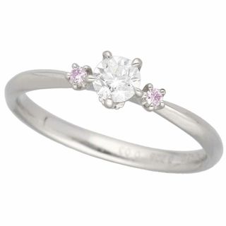 WISH UPON A STAR ウィッシュアポンアスター ダイヤモンド(0.226ct F-VS1-3Ex) ピンクダイヤモンド(0.03ct)リング Pt950 プラチナ 日本サイズ約10号 #50 鑑定書【送料無料】指輪【中古】22340502(リング(指輪))