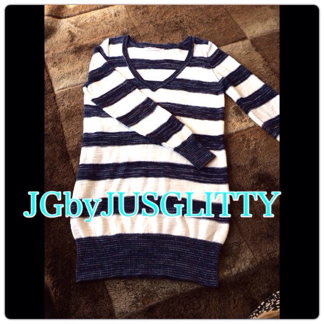 JUSGLITTY(ジャスグリッティー)のJGbyJUSGLITTY♡ラメボーダー レディースのトップス(カットソー(長袖/七分))の商品写真