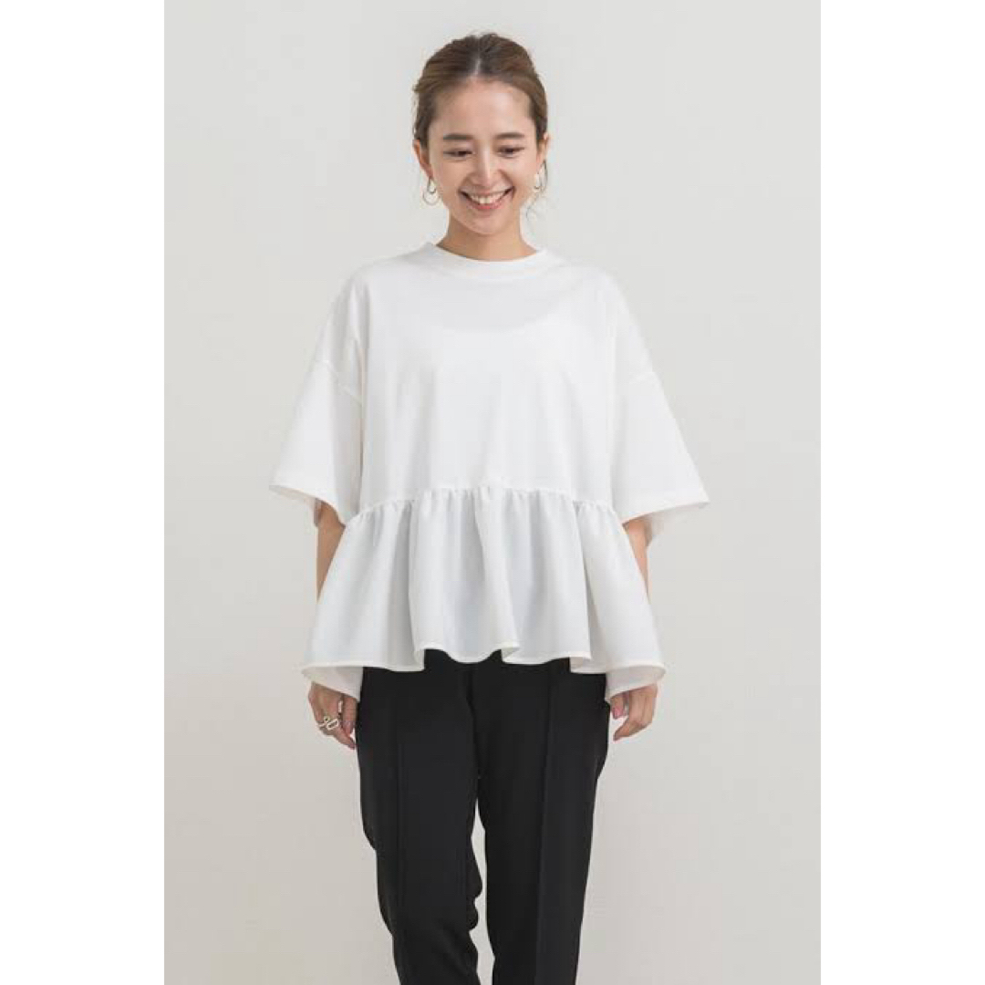 yori ヨリ ヘムフリルワイドTee オフホワイト