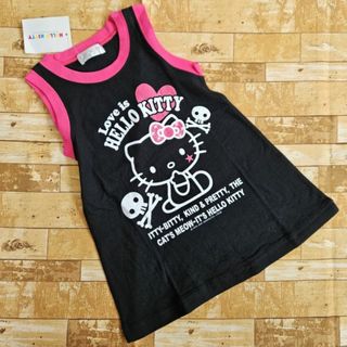 ハローキティ(ハローキティ)の匿名発送*新品*タグ*キティちゃん*タンクトップ*ワンピース*ラメ*スカル*90(ワンピース)