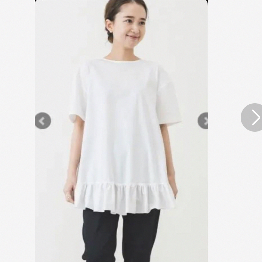 美品 ヨリ yori バックオープン ブラウス フリル カットソー 美品 ヨリ yori バックオープン ブラウス フリル カットソー