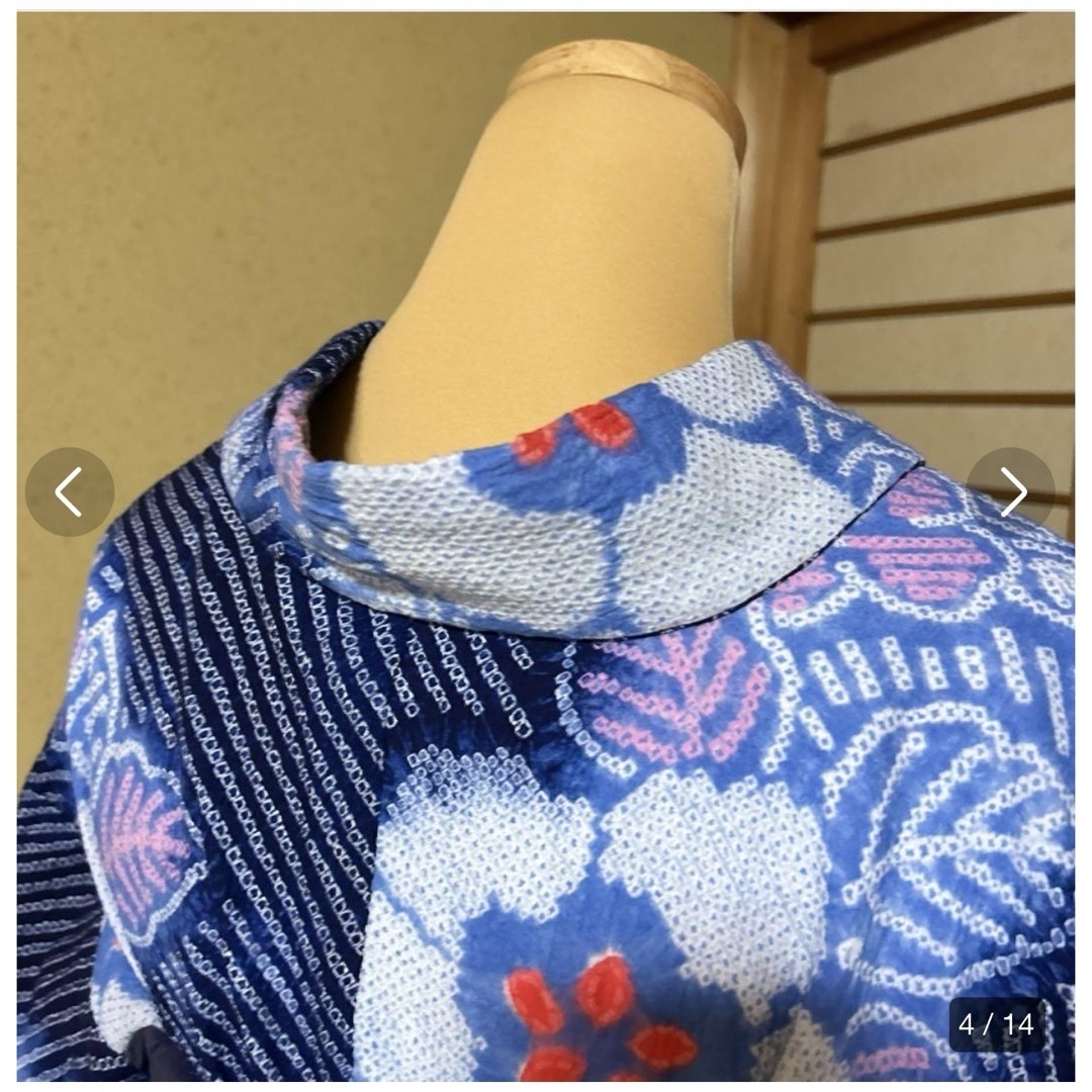 未使用近い 美品 浴衣 有松鳴海絞り 有松絞り 身丈148 裄65.5 未使用近い 美品 浴衣 有松鳴海絞り 有松絞り 身丈148 裄65.5