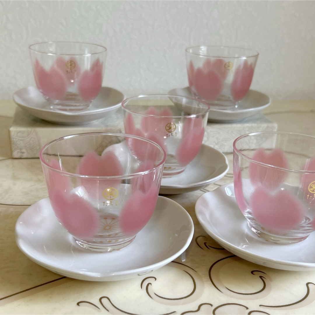たち吉 - たち吉 冷茶グラス ソーサー ピンク ガラス 茶器セット たち吉 - たち吉 冷茶グラス ソーサー ピンク ガラス 茶器セット
