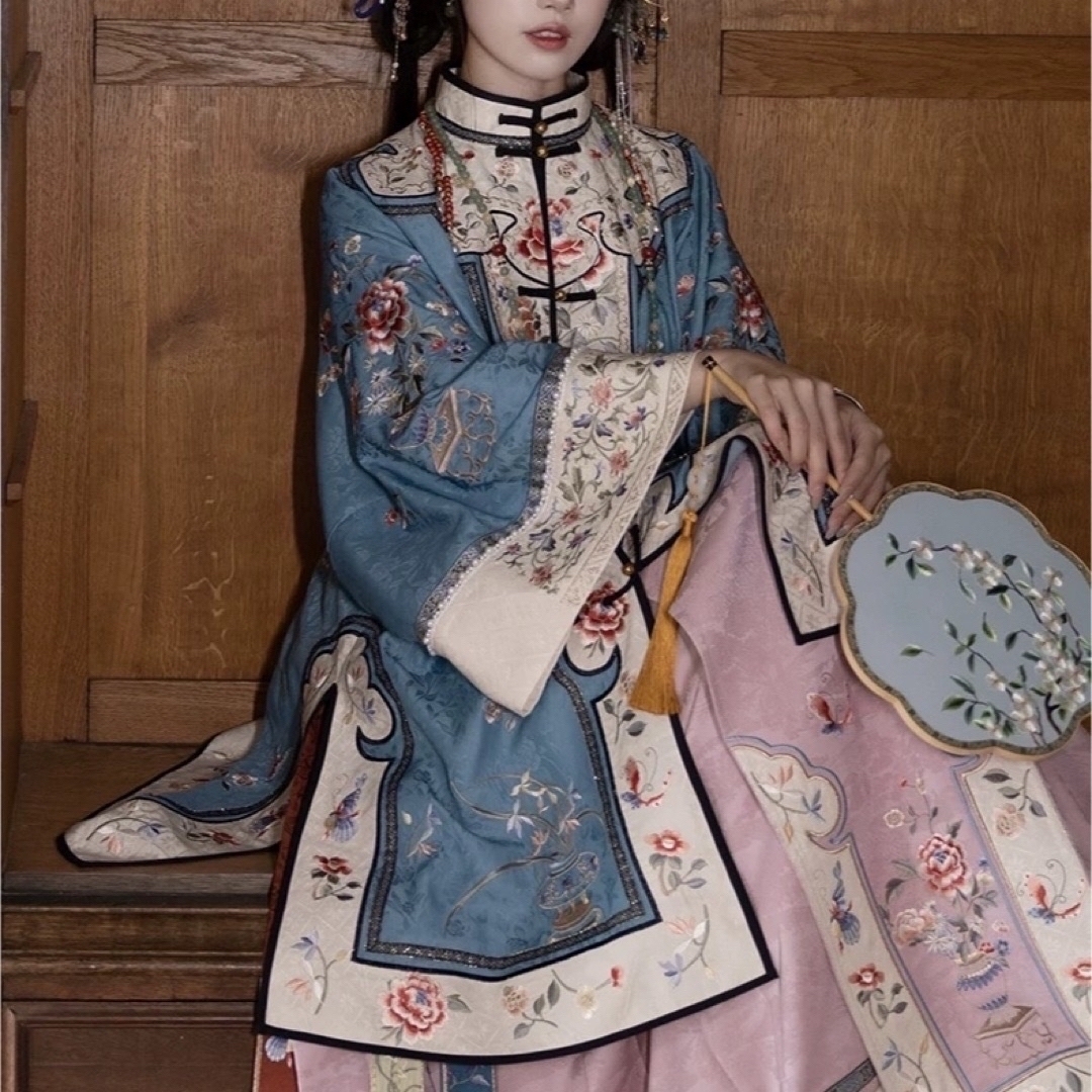 To Alice - 寧安 刺繍對襟氅衣 白青黒色アウター 中華風 清漢女 To Alice - 寧安 刺繍對襟氅衣 白青黒色アウター 中華風 清漢女