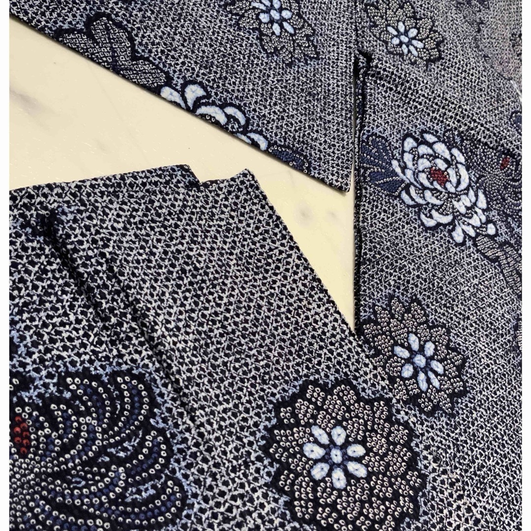 2点 有松鳴海総絞り 有松絞り 浴衣 藍色 伝統工芸  身丈約146cm  レディースの水着/浴衣(浴衣)の商品写真