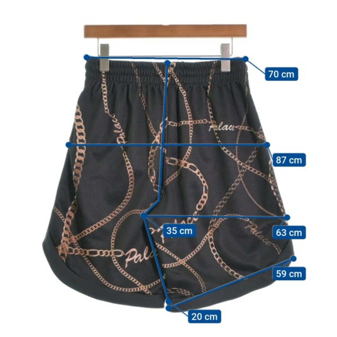PALACE - PALACE パレス ショートパンツ S 黒x茶(総柄) 【古着 PALACE - PALACE パレス ショートパンツ S 黒x茶(総柄) 【古着