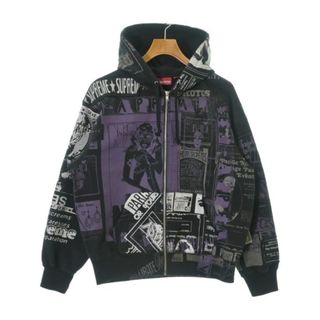 Supreme - Supreme シュプリーム パーカー S 黒x紫x白等(総柄 Supreme - Supreme シュプリーム パーカー S 黒x紫x白等(総柄