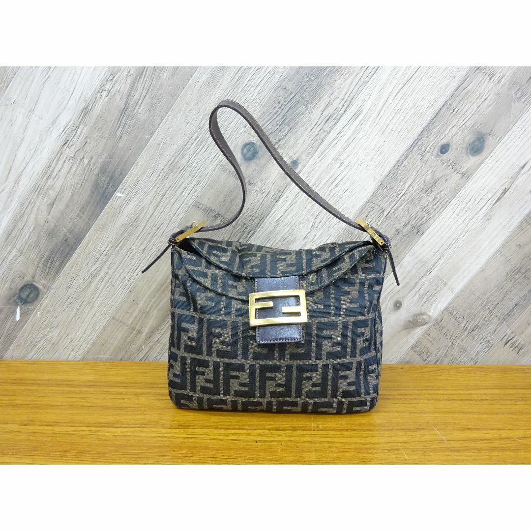FENDI - 熊136/ FENDI ズッカ キャンバス レザー ハンドバッグ