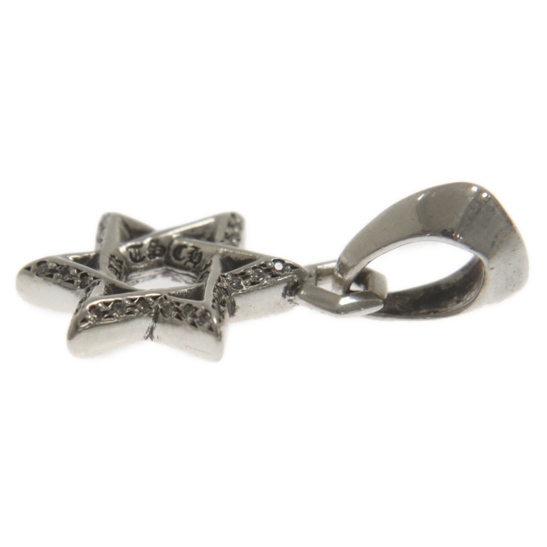 Chrome Hearts - CHROME HEARTS クロムハーツ STAR OF DAVID CHARM P D スターオブダビデチャーム PAVEダイヤ シルバーネックレストップ