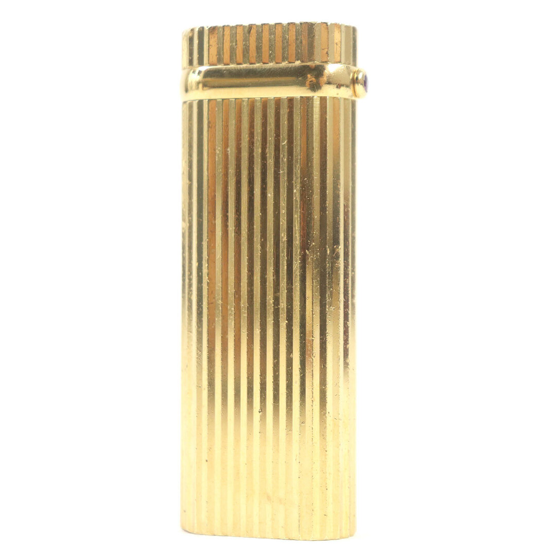 Cartier - 良品□Cartier カルティエ ストライプ柄 1Pルビー 新型 オーバル ローラー式 ガスライター ゴールド スイス製 メンズ 着火確認済み