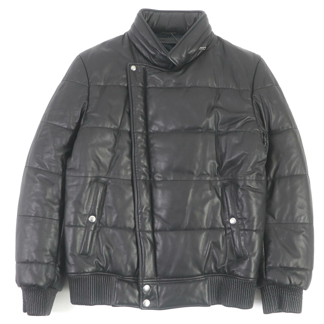 Alexander McQueen - 未使用品□Alexander McQueen アレキサンダーマックイーン シープスキン 329298 中綿入り ラムレザージャケット ボンバージャケット ブラック 50 ハンガー付き イタリア製 正規品 メンズ