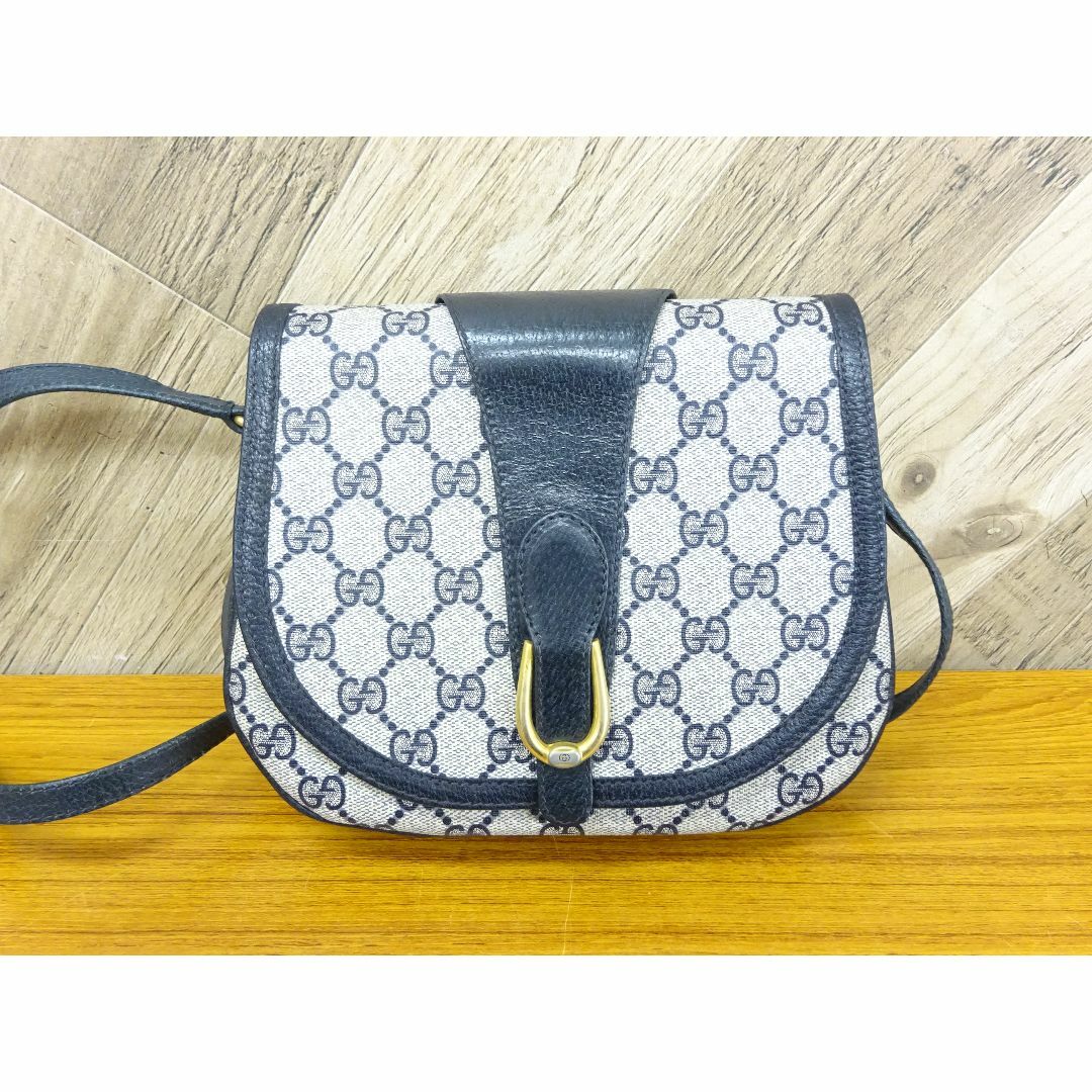 GUCCI - 広140/ GUCCI オールドグッチ GG PVC レザー ショルダーバッグ