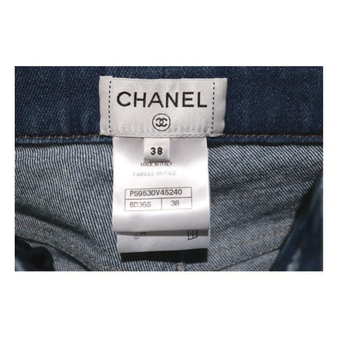 広尾店】美品 シャネル CHANEL ツイードライン デニムパンツ 広尾店】美品 シャネル CHANEL ツイードライン デニムパンツ