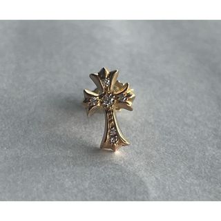 22k 6Pダイヤ クロスピアス プラス 22金 パヴェダイヤ(ピアス(片耳用))